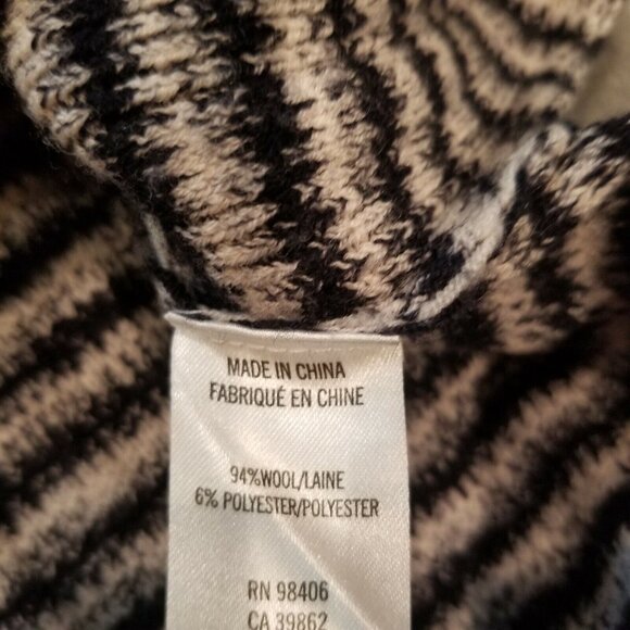 Theory Belira Evian Medium Black Striped Wool Blend Knit Tunic Sweater Pullover - Picture 6 of 8